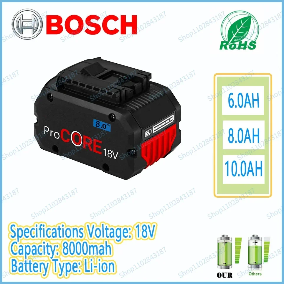 Bosch 18V 10.0Ah Sistema Professionale Strumento Cordless Bat609 Bat618 Gba18V80 21700 Batteria 18V 10000Mah Batteria Di Ricambio Procore