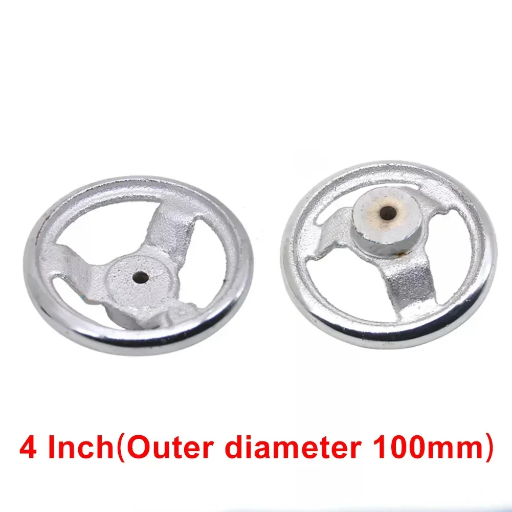3-12inch Handwheel 3-spoke Machinery Chrome Plated Steel Inner Wave Round Rim Inner Corrugated