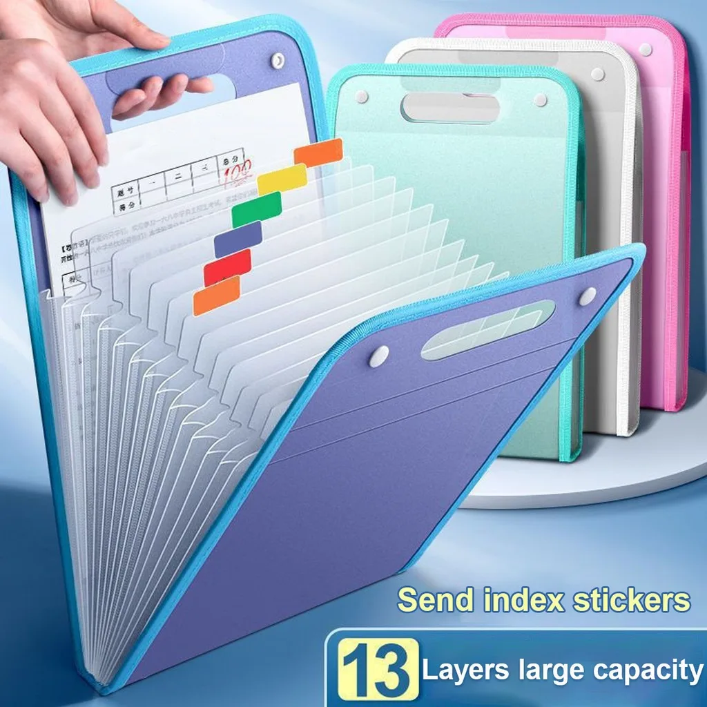 1 PCS Kawaii Korean Stationery Portable Multi-layer Large Capacity Organ Test Paper Bag Folder file folder file bag stationary organizer pouch High School Student Stationery
