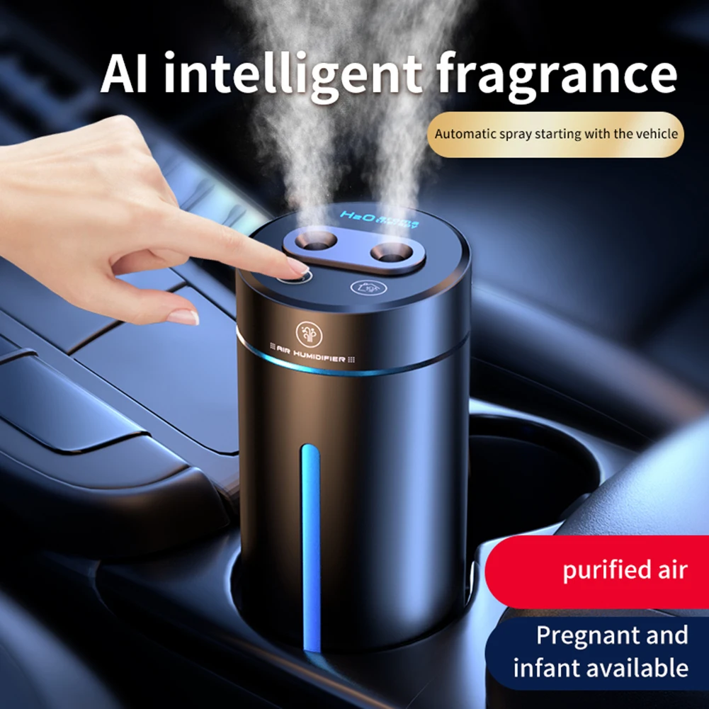 Wireless Car Air Humidifier Portable USB Charging Mini Essential Oil Diffuser For Home Bedroom With Mood Light