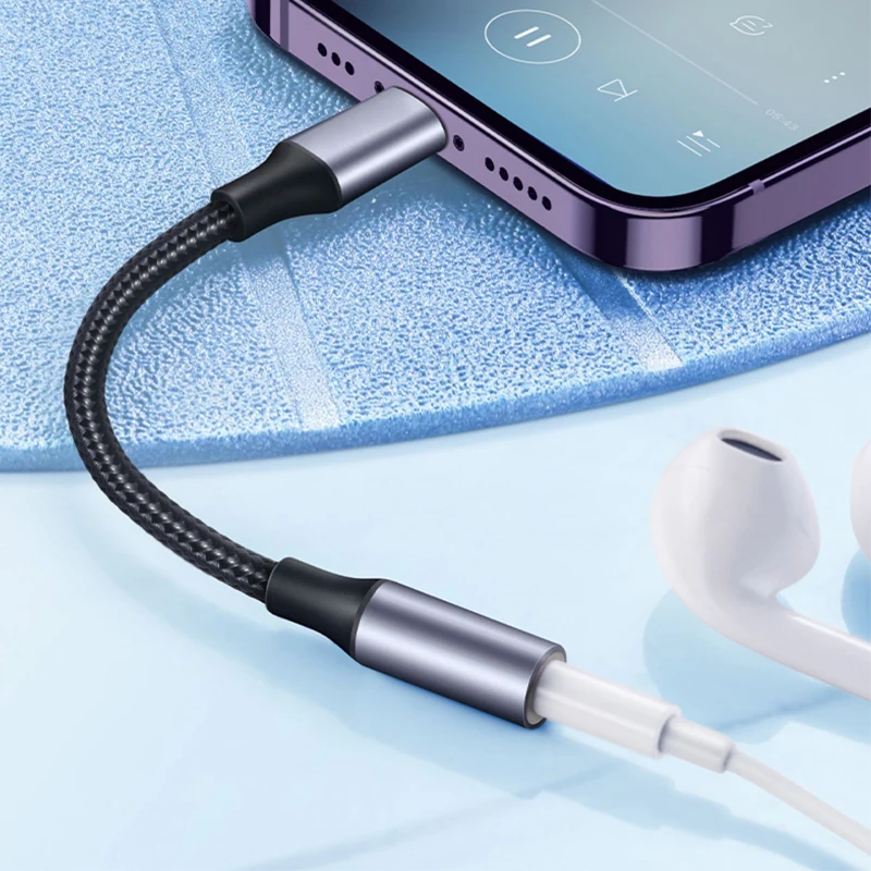 8 Pin to 3.5mm Jack AUX cable for iPhone 14 13 12 11 Pro Max IOS 14 male to female adapter headphone connector audio splitter