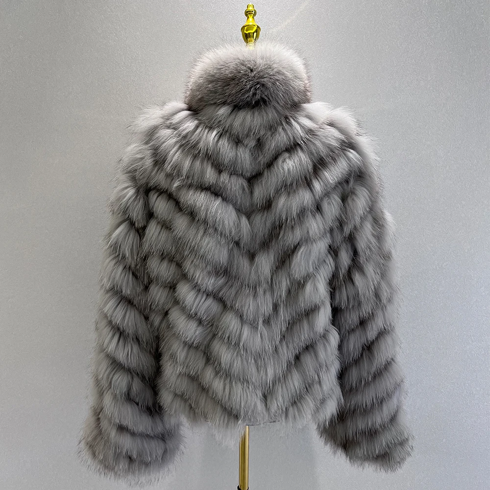 Fur Lover Autumn Winter Ladies Real Fox Fur Reversible Jacket Hot Sale Fashion Women Fox Fur Coat Double Side Genuine Fur Jacket