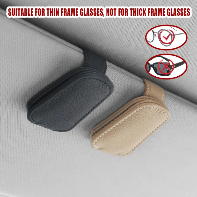 Support de lunettes de soleil en cuir PU, protection suspendue universelle  pratique pour voiture, aimant puissant