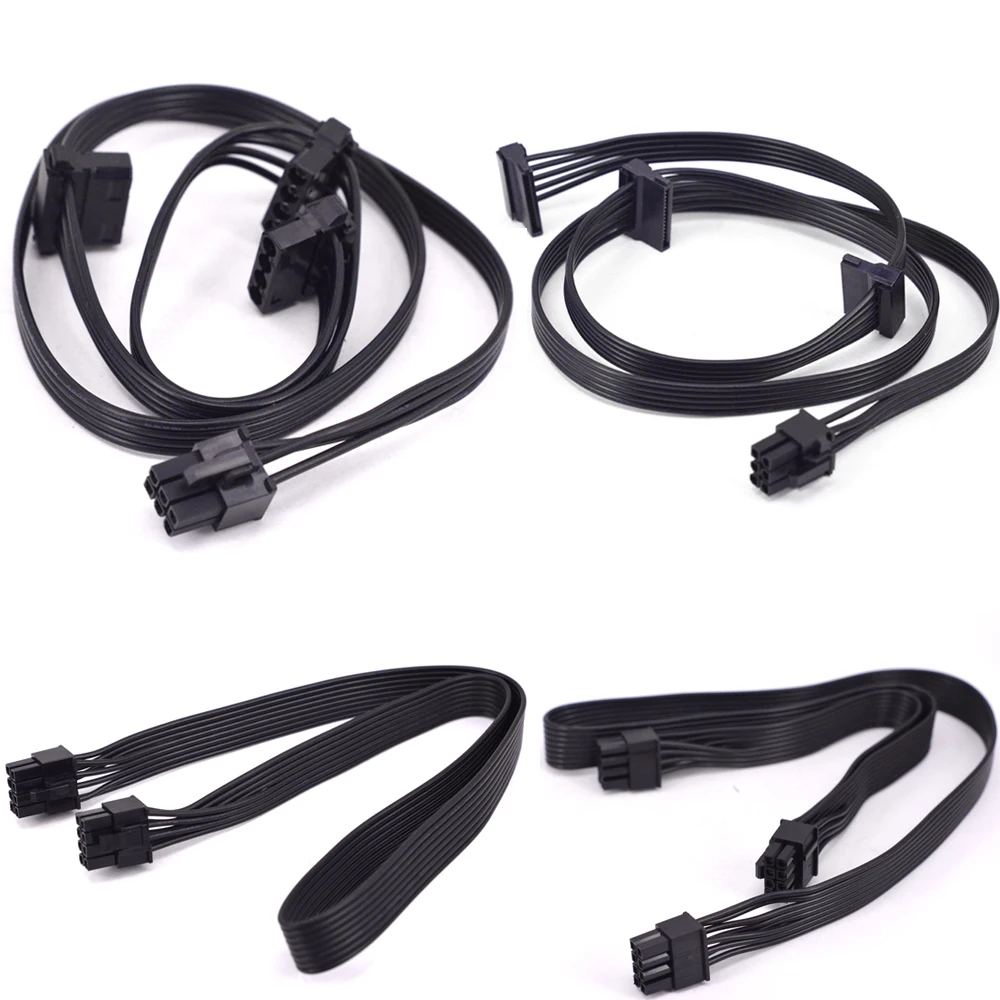 PCI-e 6Pin 1 to 3 SATA 4Pin IDE Molex Power Supply Cable GPU 8Pin to 6 ...