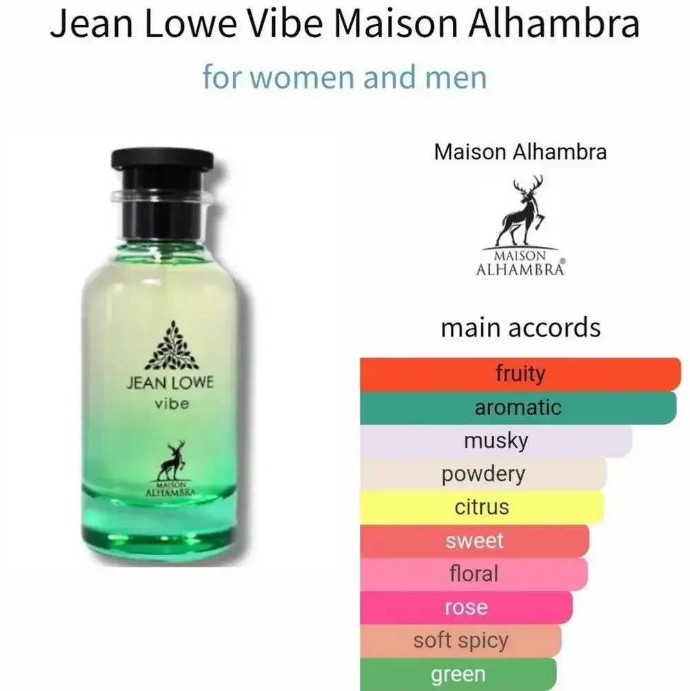 3.4oz/100ml Maison Alhambra Jean Lowe Vibe EDP for Unisex