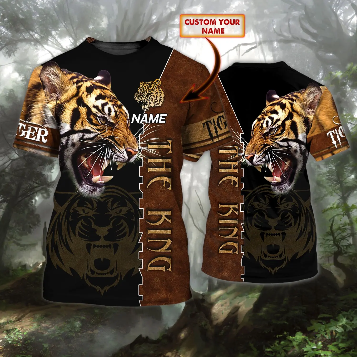 PLstar Cosmos Tier Tiger Personalisierter Name 3D-gedrucktes Sommer-Herren-T-Shirt Harajuku Casual Unisex Kurzarm-Tops DW74 – Detail 29