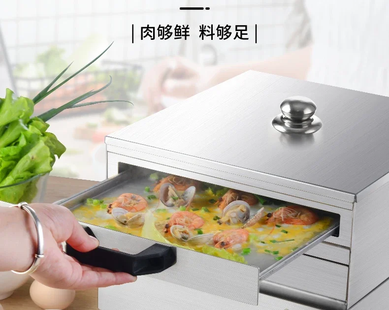 Rice roll machine small household electric breakfast rice roll steamer steamer 304 stainless steel drawer type rice roll steamer 4