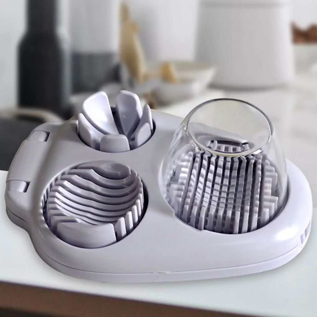 

White Versatile 3 In 1 Egg Slicer Cutter Various Egg Shapes And Simple To . Are Simple Fashionable as shown