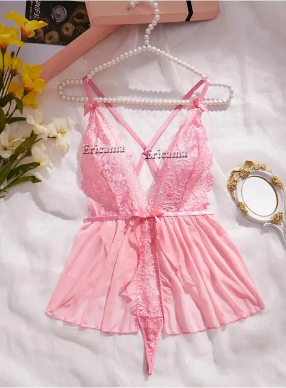 2024 Sexy Lingerie Crotchless Lace Bra And Panty Underwear Set Women Lace Costumes Open Bra Underwear Sexy Bodysuit Dress Women - Image 3