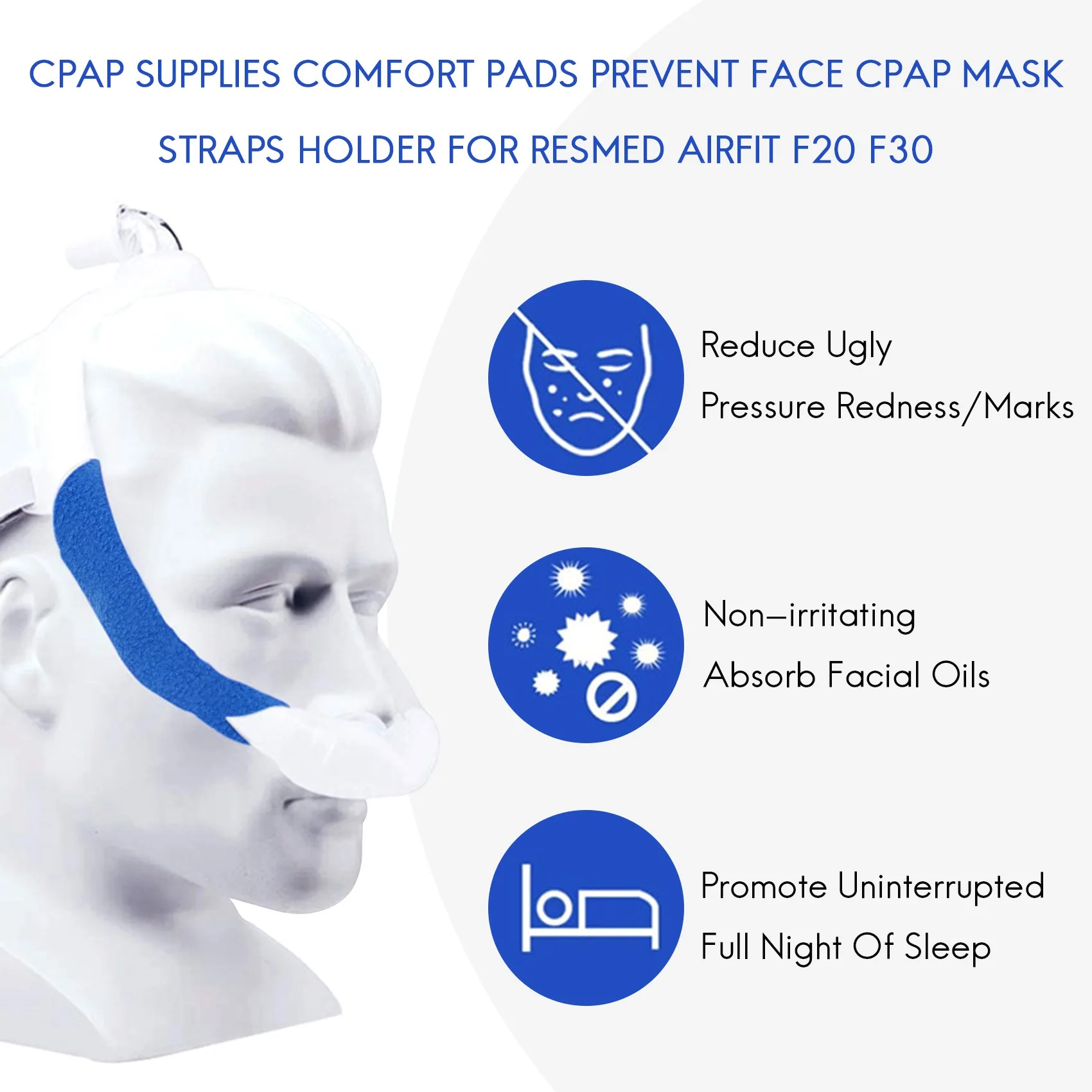 Cpap Fornisce Cuscinetti Comfort Per Prevenire Il Supporto Per Cinghie Per Maschere Cpap Per Resmed Airfit F20 F30