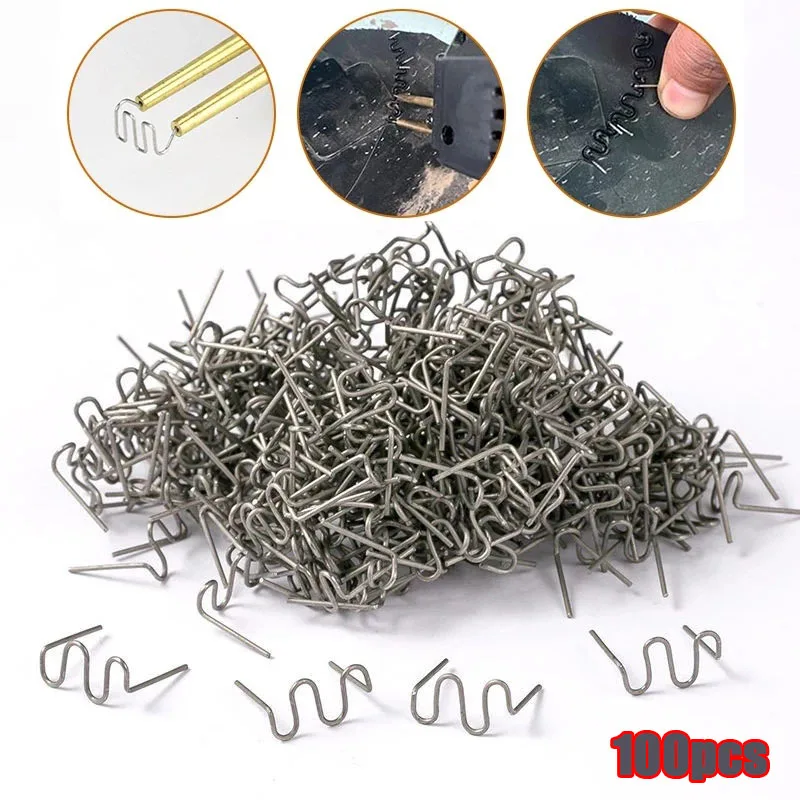 100 Pcs/Set Precut 0.8mm Wave Flat Roundabout Hot Staples For Plastic Stapler Repair Welder