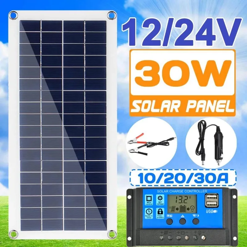 100W Placa Solar 12V Para Cargar Bateria Pannello Solare Cargador Solar Para Telefono Movil Sistema Solare Per Kit Completo Domestico