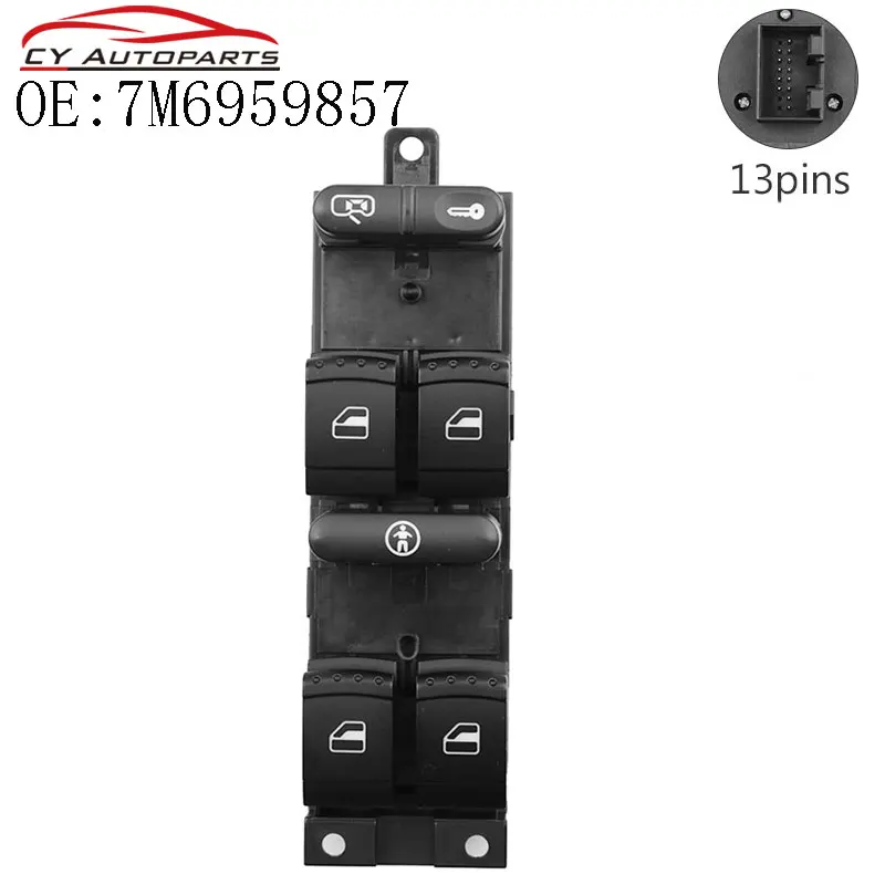 7M6959857 New Power Master Window Control Switch Regulator Button For Vw Sharan Ford Galaxy Seat Alhambra