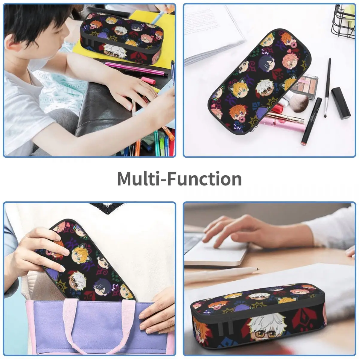 Obey Me-Demon Brothers Pencil Cases Large Capacity Pen Bags Pen Box Pencil Pouch For Boys Girls Students Stationery School