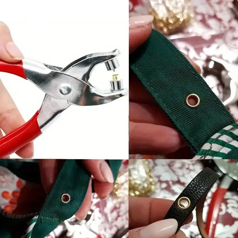 Eyelet Punch Tool Set Eyelet Grommet Ring Kit Grommet Eyelet Kit Grommet Punch Tool Grommet Tool Kit Grommet Tool 1 Set Grommet Eyelet Plier Kit Leather Manual Hole Punch Pliers For Belts Watch Bands Sewing Machine Bag DIY Eyelet Punch Tools