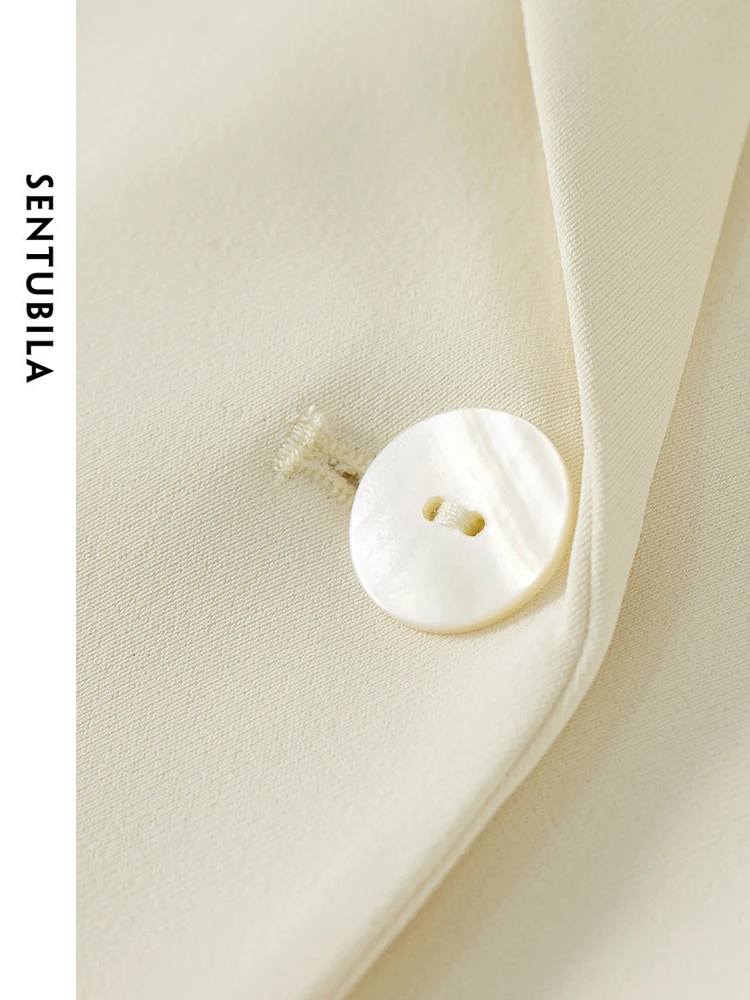 SENTUBILA Spring Solid Business Blazer Office Ladies 2024 Loose Notched Suit Jacket Long Sleeve Coat Woman Clothing 141X53294