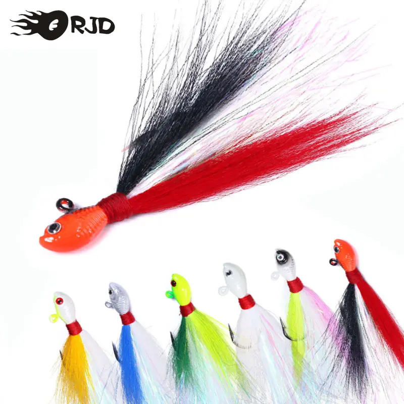 ORJDSeaFishingWobblerBaitInchikuJigHeadMulticolorDeerHairDry