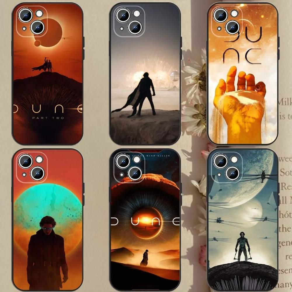 Custodia Per Telefono Movie D-Dune Per Apple Iphone 15,14,13,12,11,Xs,Xr,X,8,7,Pro,Max,Plus,Mini Cover Nera In Silicone