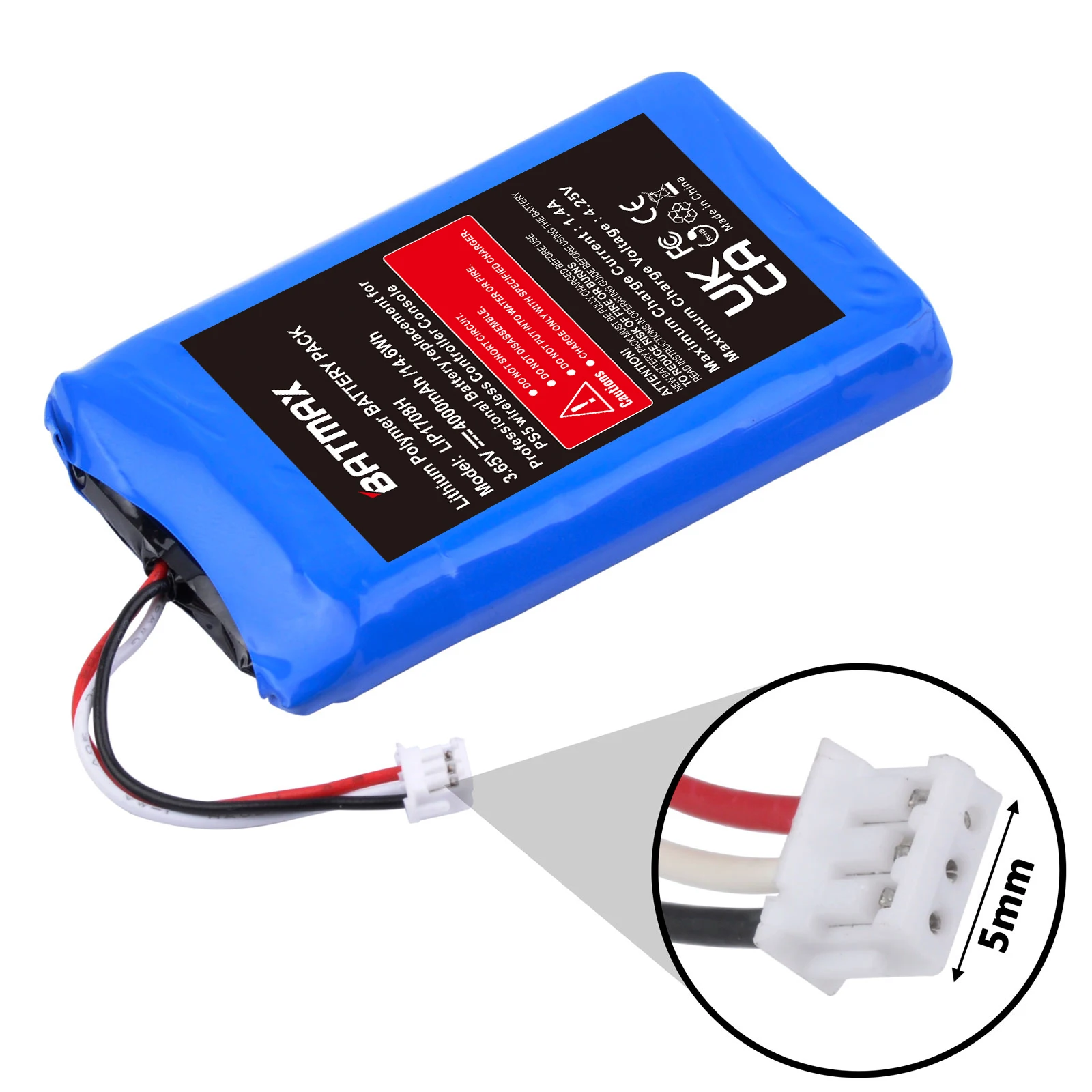  PS5 Ʈѷ 뷮 ͸, 󼾽  Ʈѷ, 4000mAh LIP1078