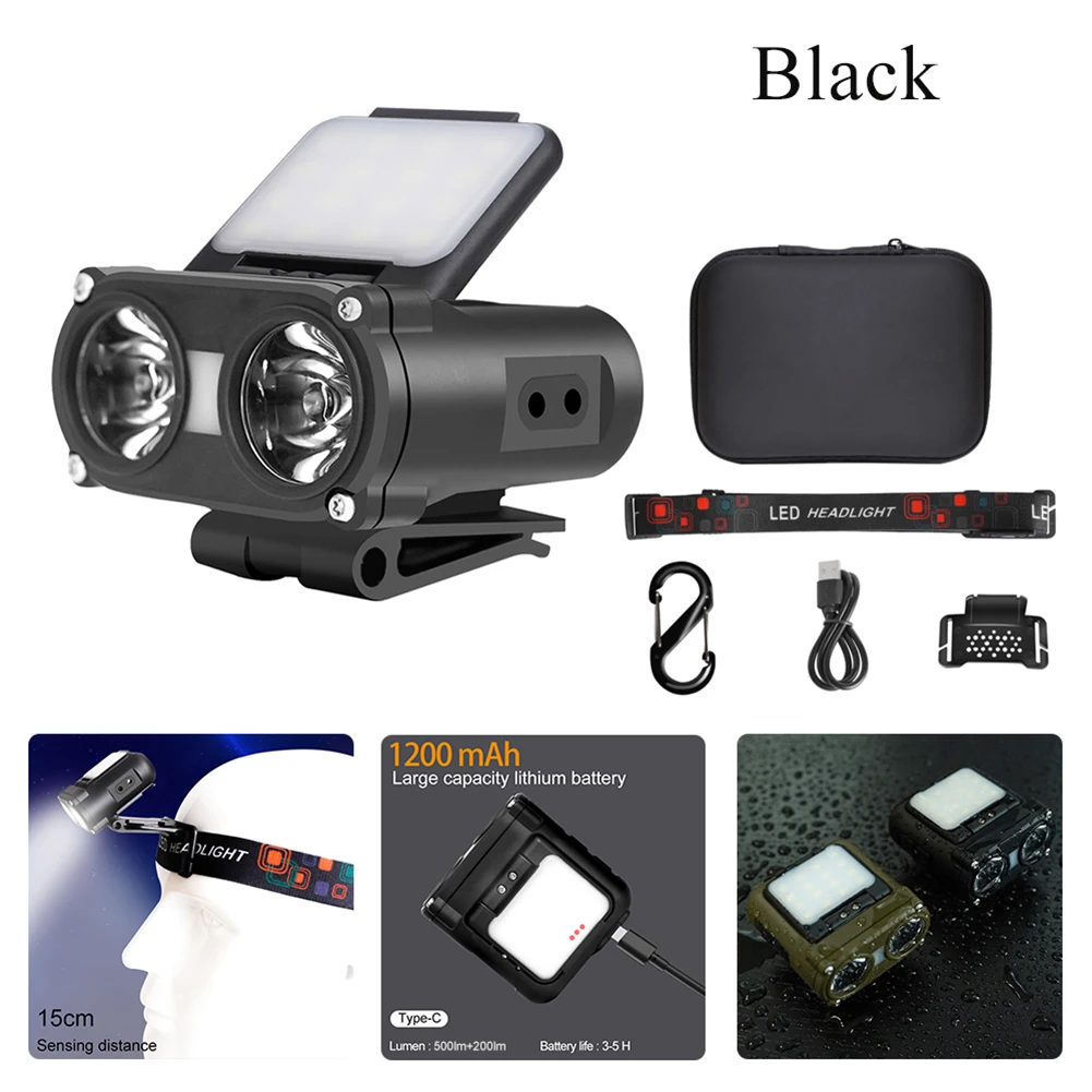 

Hat Clip Cap Light Mini LED Headlamp Sensor Induction Headlight USB Rechargeable Flashlight Head Lanterns Headlamp Work Lights