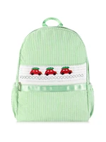 Car Embroidery Red Stripe Smocked Toddler Backpack for School Boy Large Capacity Kids Shoulder Bag Student School Backpack 2