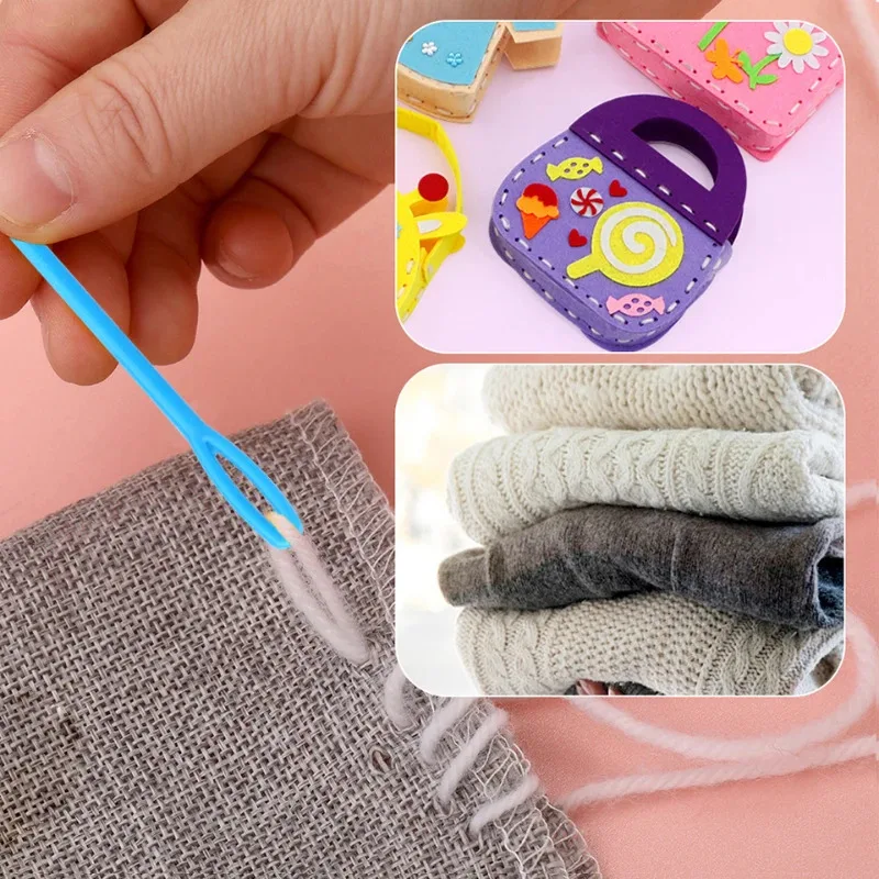 Sewing Knitting Kits Large Eye Blunt Yarn Needles Plastic Weaving Needles Crochet Locking Counter Stitch Markers Tools