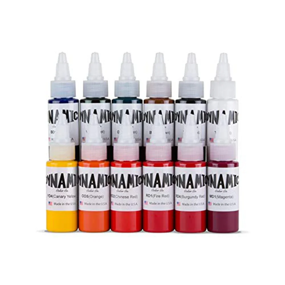 1/14pcs Dynami Professional Tattoo Ink Pigment For Body Safe Rave Natural Permanent Makeup Tattoo Machine Supplies tattoo ink tattoo ink pigment