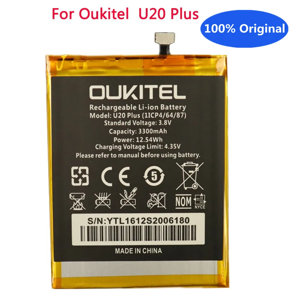 

100% Оригинальный аккумулятор 3300 мАч U20 Plus для телефона Oukitel U20 Plus высококачественный сменный аккумулятор батареи + номер отслеживания