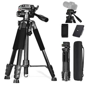 Treppiede per fotocamera, Treppiede per fotocamera Treppiede per carichi pesanti da 60", Treppiede per telefono per registrazione video Foto Vlog, Treppiedi per fotocamera in ferro