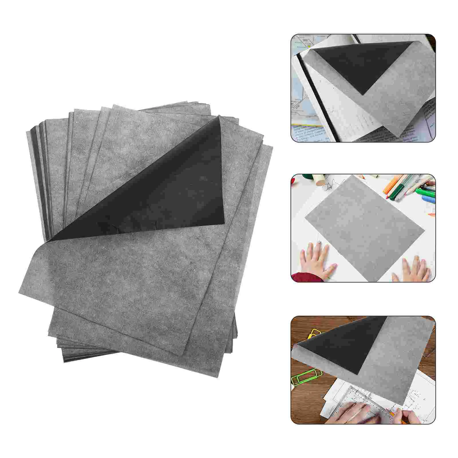 

100 Sheets Graphite Carbon Transfer Paper for Tracing Copy A4 One-side Drawing Single Sided