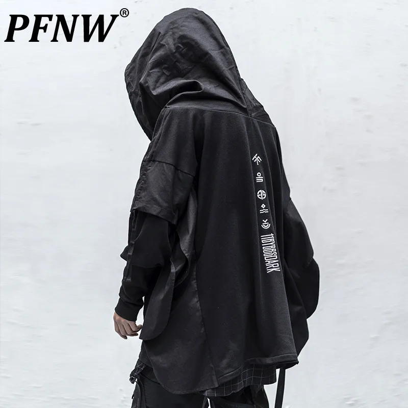 

PFNW Men's Heavy Industry Mechanical Hoodies Loose Casual Two Piece Overalls Women Tide Chic Punk Tactical Techwear Coat 12Z5152