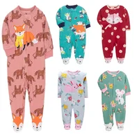 Newborn Baby Girls Boys Romper Spring Autumn Polar Fleece Long Sleeve Jumpsuit Infant Baby One Piece Pajamas Children's Overalls 1
