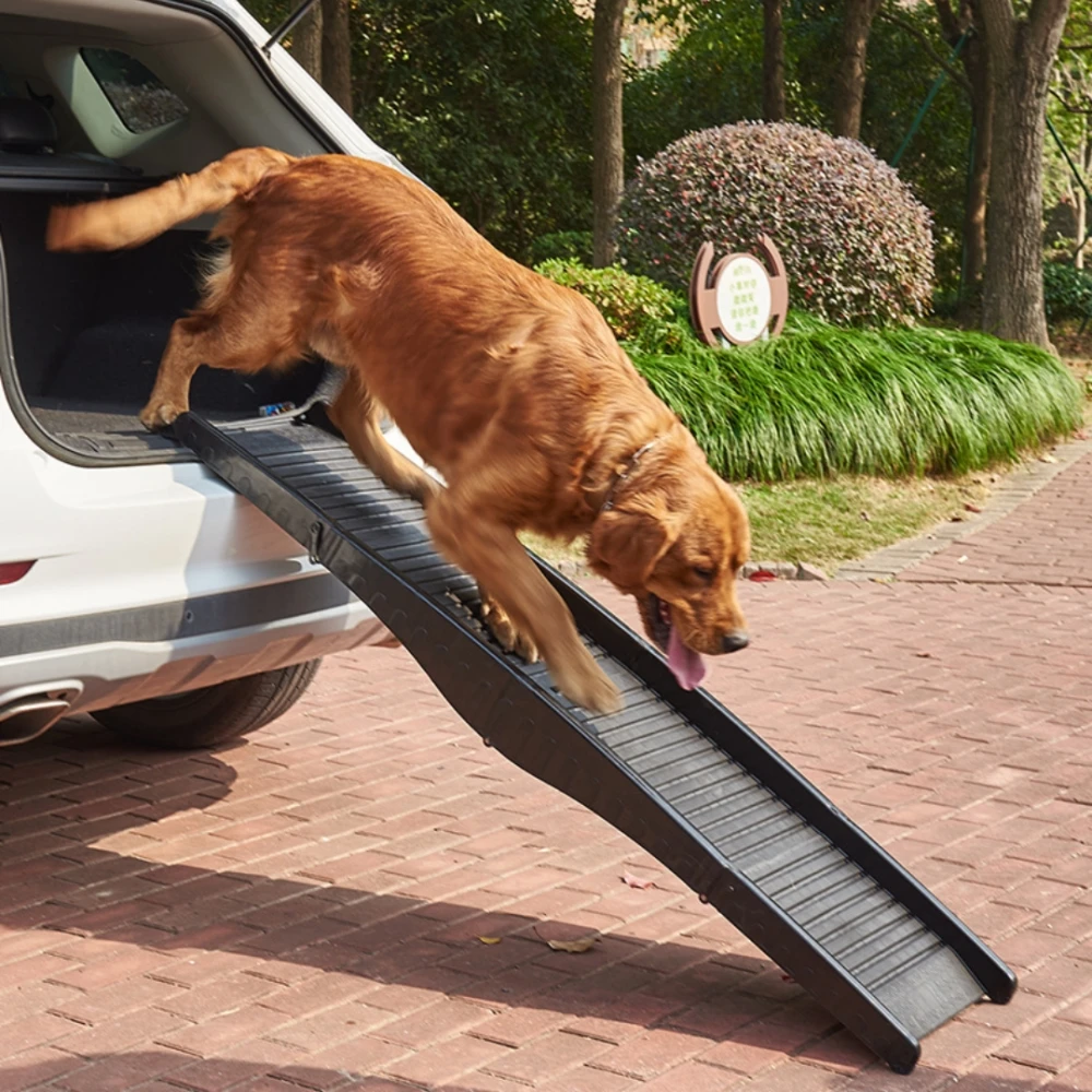 

Pet Folding Ladder Non-slip Plastic Cat Climbing Safety Ramps Large Dog Ramp Car Stairs Pet Steps Ladder High Beds SUV Trucks