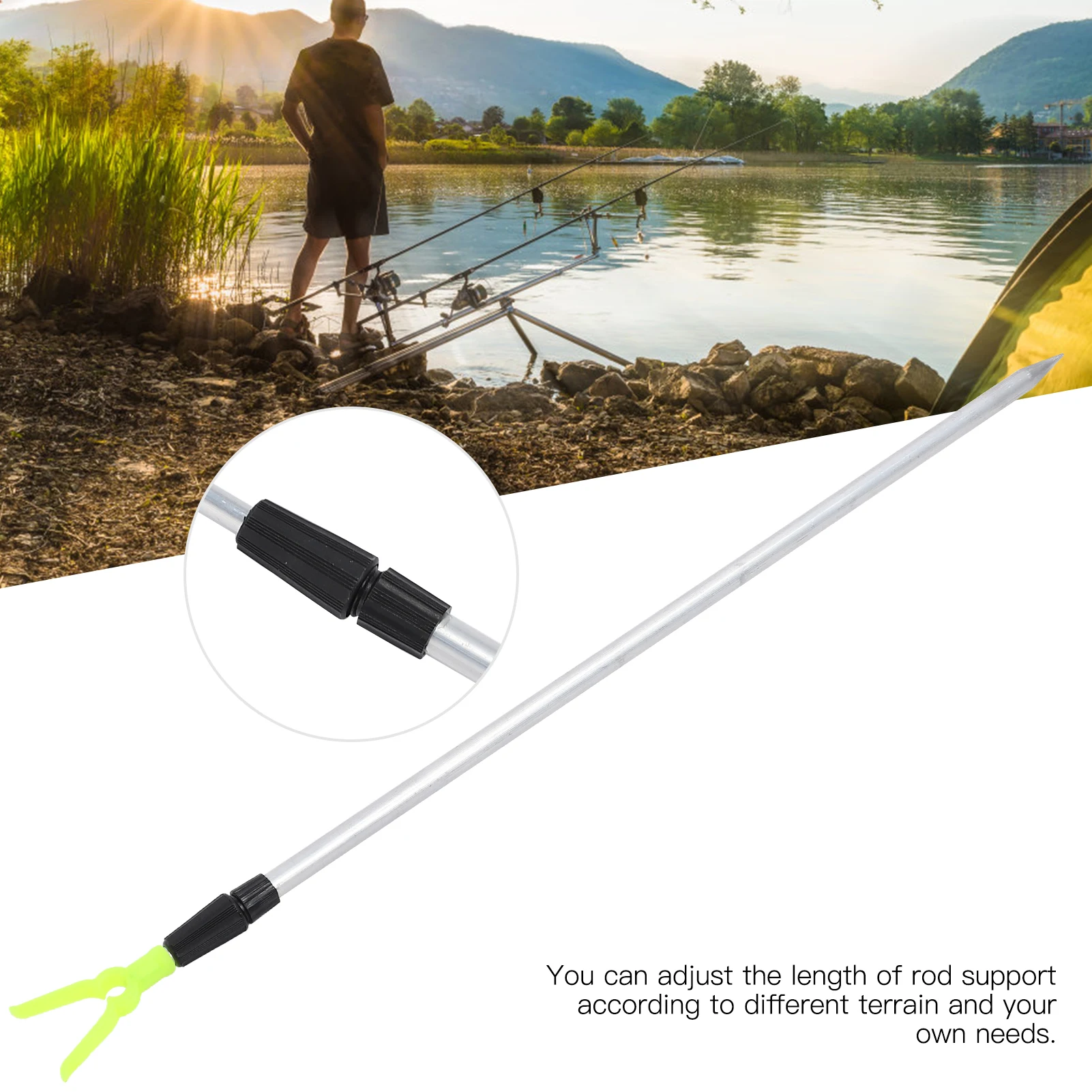 50/80/100cm Fishing Rod Holder Fixed Adjustable Extending Telescopic Metal Rod Y Holder Bracket Fishing Supplies Accessories