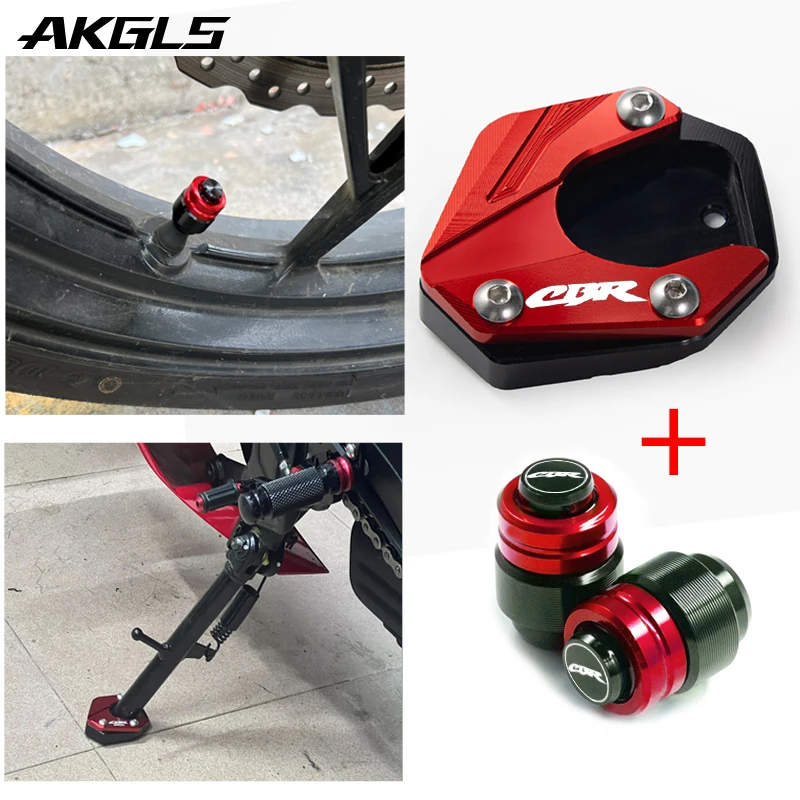 

For HONDA CBR 650R CBR650F CBR500R 2013-2022 2023 Motorcycle Tire Valve Cap Kickstand Foot Enlarger Side Stand Extension CBR650R
