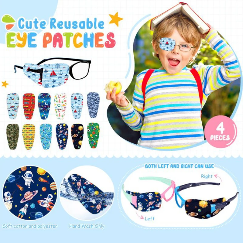 Description Picture 6 of item4/8pcs Amblyopia Eye Patches Washable For Glasses Lazy Eye Patch For Kids Treating Lazy Eye Amblyopia Strabismus After Surgery