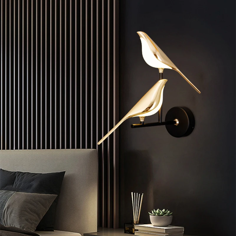 Bird Wall Lamp Nordic Modern LED Wall Light Magpie Model Sconces Indoor Lighting Room Decor For Bedroom Beside Living Room Hotel