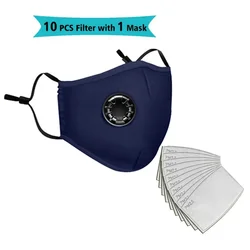Enhanced Breathable Cotton Face Mask with Replaceable Filters and Integrated Goggles (1 Mask 10 Filters)