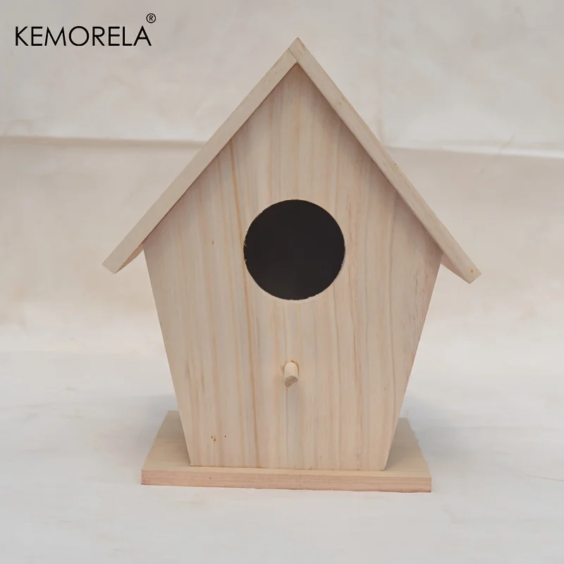 KEMORELA Pet Bird House Wooden Bird House Warm Breeding Box Natural Wooden Cage Birdhouse Box Resting Place