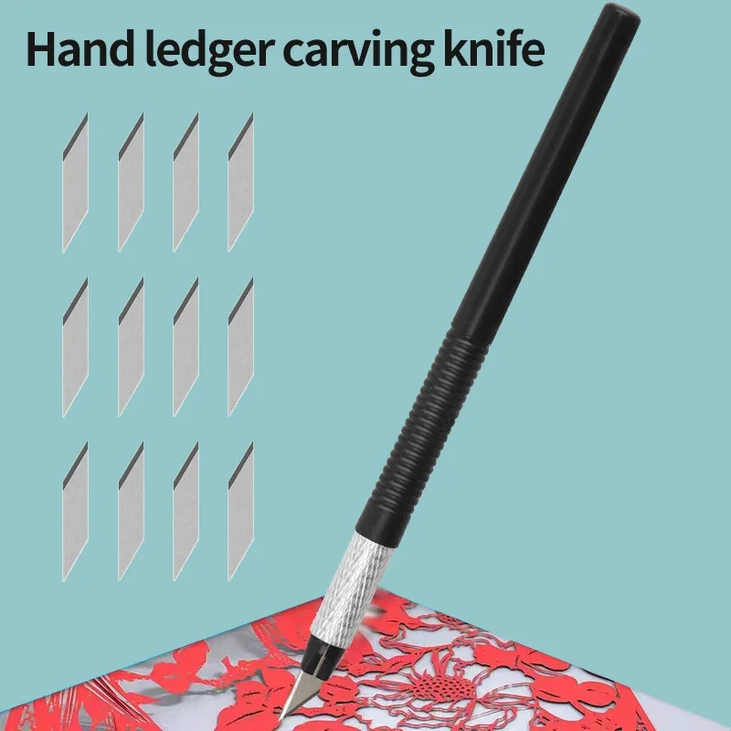 13 Pieces Of Carving Pen Diy Rubber Stamp Hand Ledger Carving Sticker Film And Paper Tape Pen Set Tool