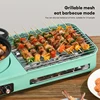 3 in 1 Korean Electric Dish Hot Pot Bbq Ramen Soup Hot Pot Grill Plate Instant Kitchen Fondue Non-Stick Electric Baking Pan EU 2