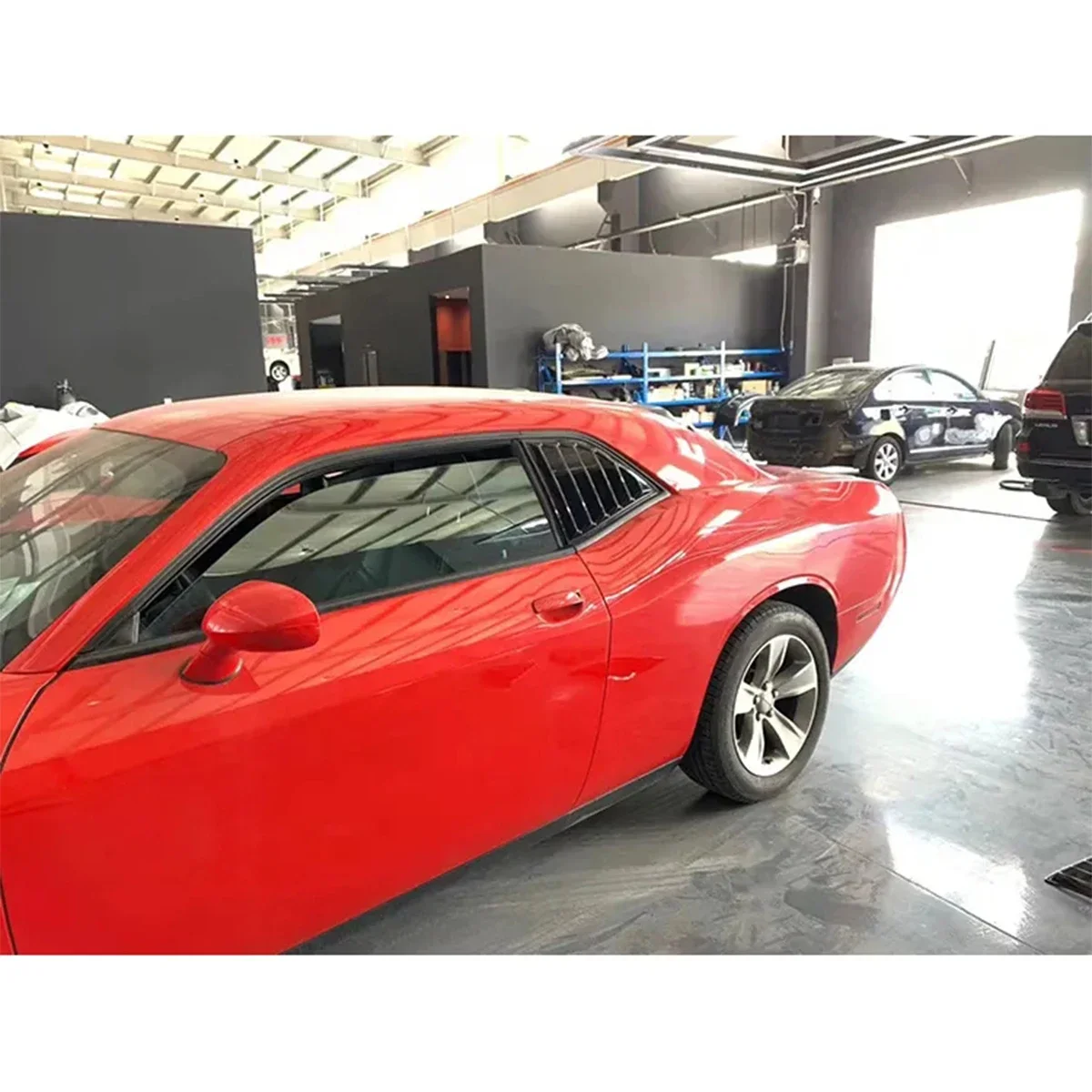 Car Rear Louver Window Side Shutter Cover Trim Sticker Vent Scoop ABS Carbon Fiber Style for Dodge Challenger 2015-car rear window cover,car side window louver