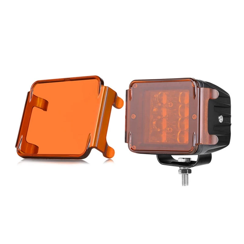 2개 3인치 LED 작업등 블랙 커버 방진 보호 커버 (3인치 LED 사각형 포드 오프로드 주행 안개등용, 광 출력 차단)