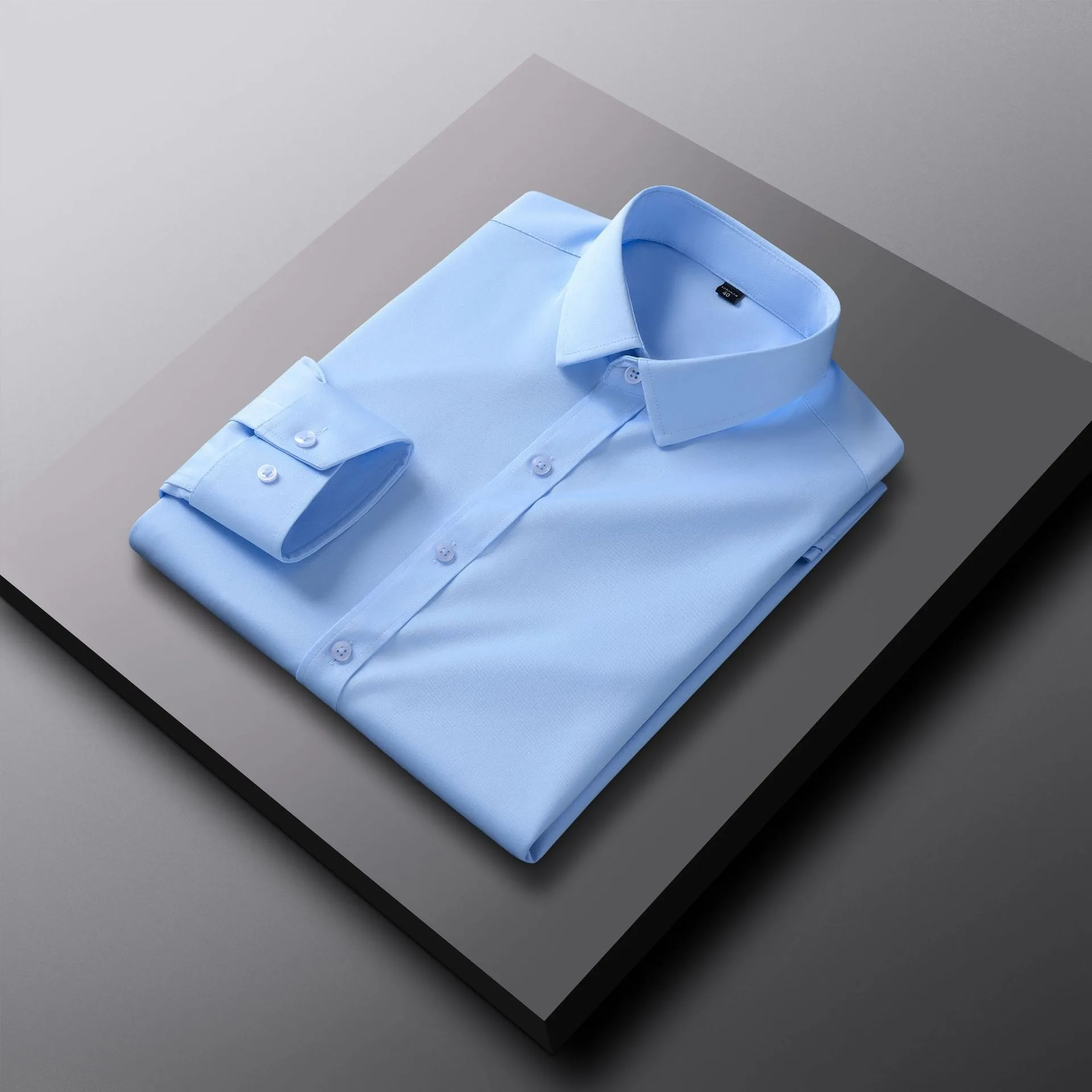 Men's Shirt Solid Color Slim No Pocket Long Sleeve Short Sleeve