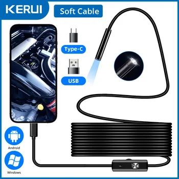 Type-c Android USB Endoscope Camera 7.0mm Soft Cable PC Android Phone Endoscope Pipe Type C Endoscope Inspection Mini Camera 1