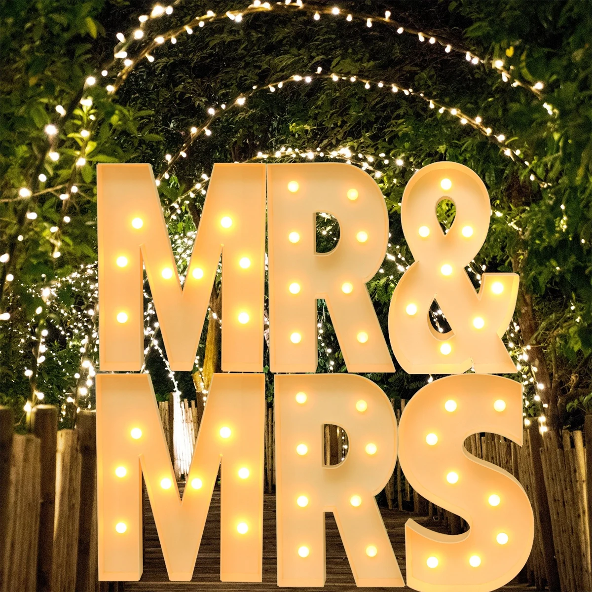 91.5cm Giant Letters Frame Box with Warm Lights String