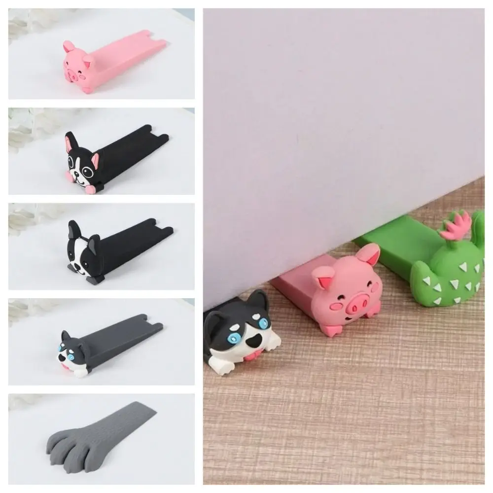 Silicone Door Stop Reusable Shock Absorbent Block Wedge Doorstops Anti-collision Stopper Home Door door stopper silicone door stopper