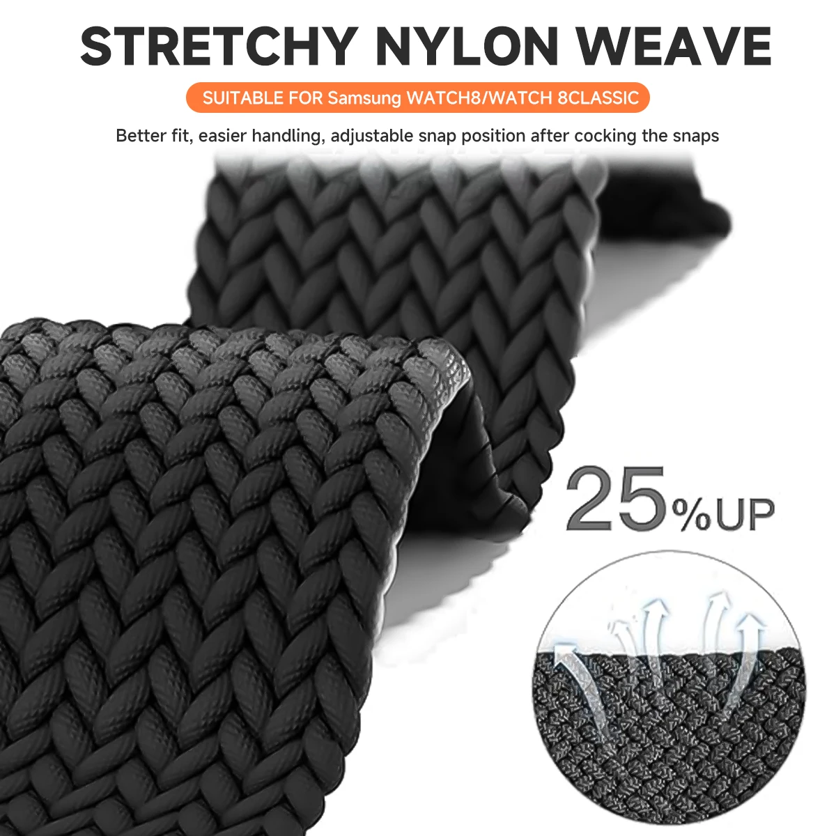 Magnetic Adjustable Nylon Watch Strap Bracelet