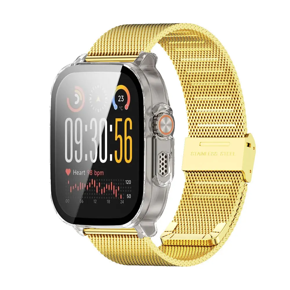 Steel Mesh Milanese Loop Strap with Screen Protector Case and Replacement Bracelet Cover