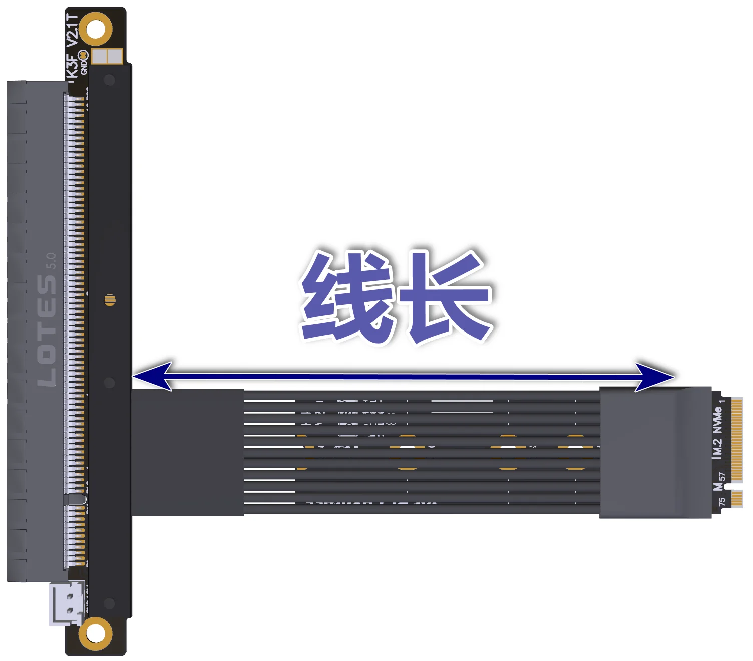 Für NVME M.2 zu PCIe 5,0 x16 Riser Kabel M.2 Gen5 X16 Adapter für STX Motherboard Grafikkarte Kabel – Detail 1